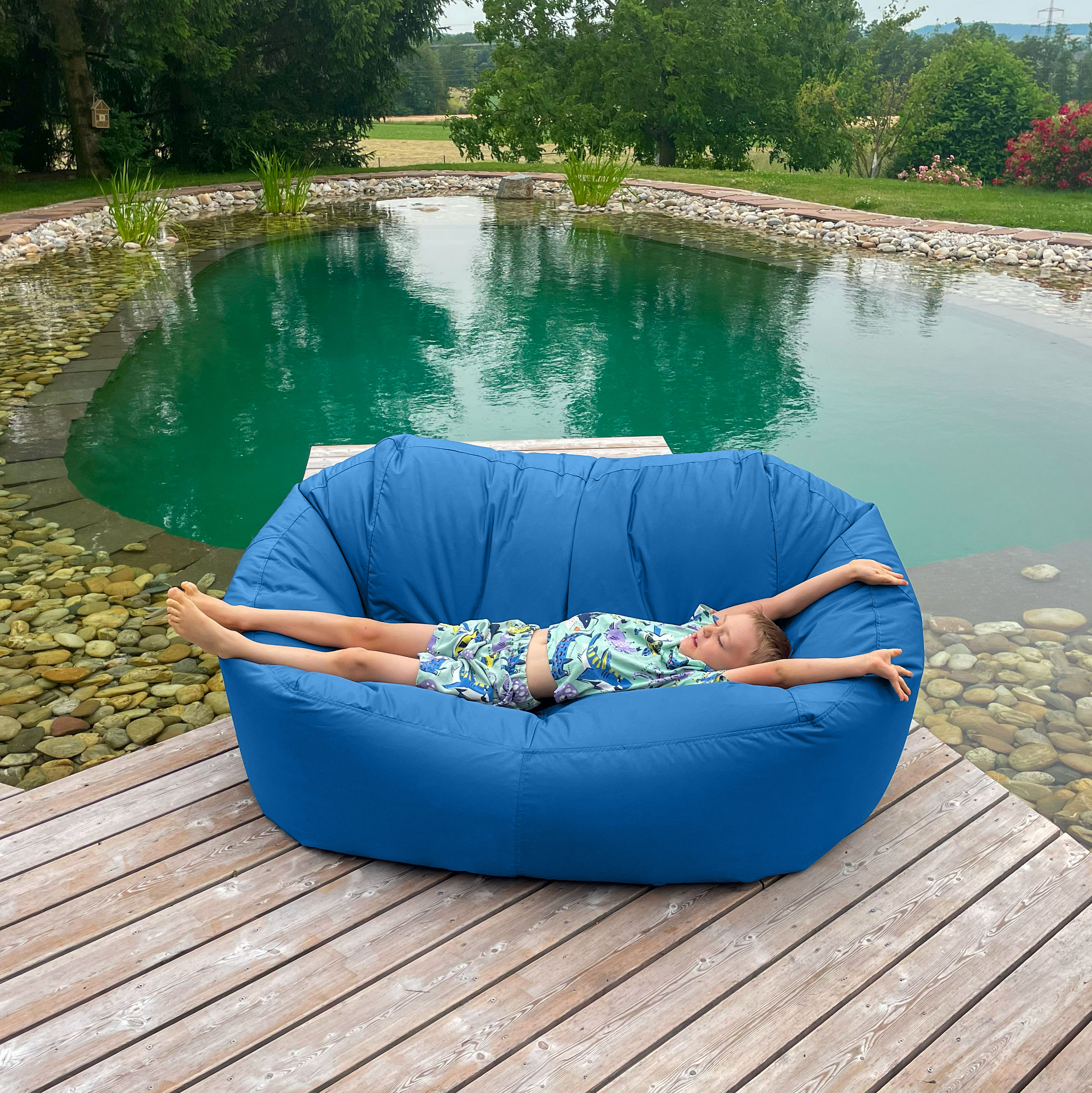 Bruni Lounge in Blau - Indoor- und Outdoor-Sitzsack-Sofa
