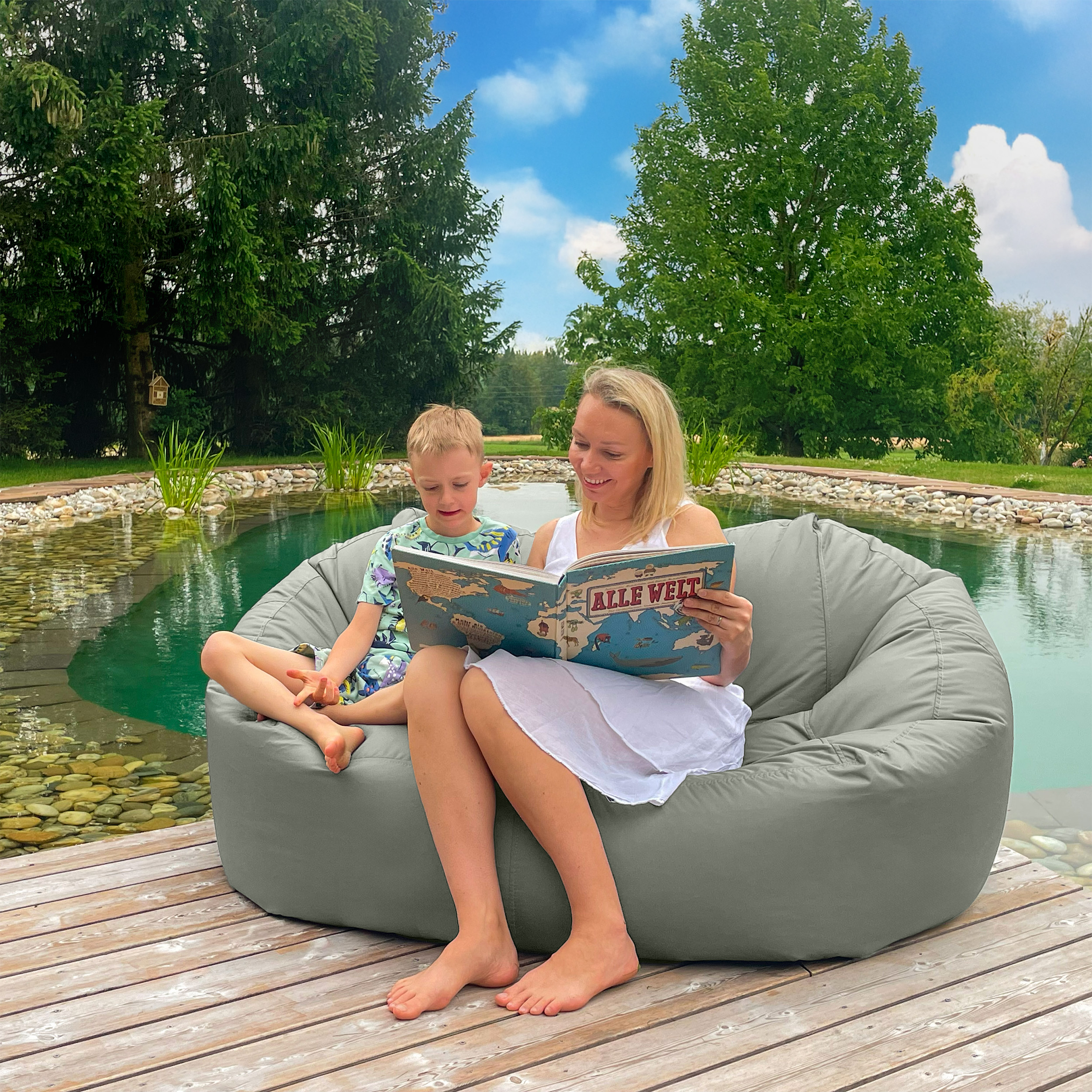 Bruni Lounge in Felsgrau - Indoor- und Outdoor-Sitzsack-Sofa