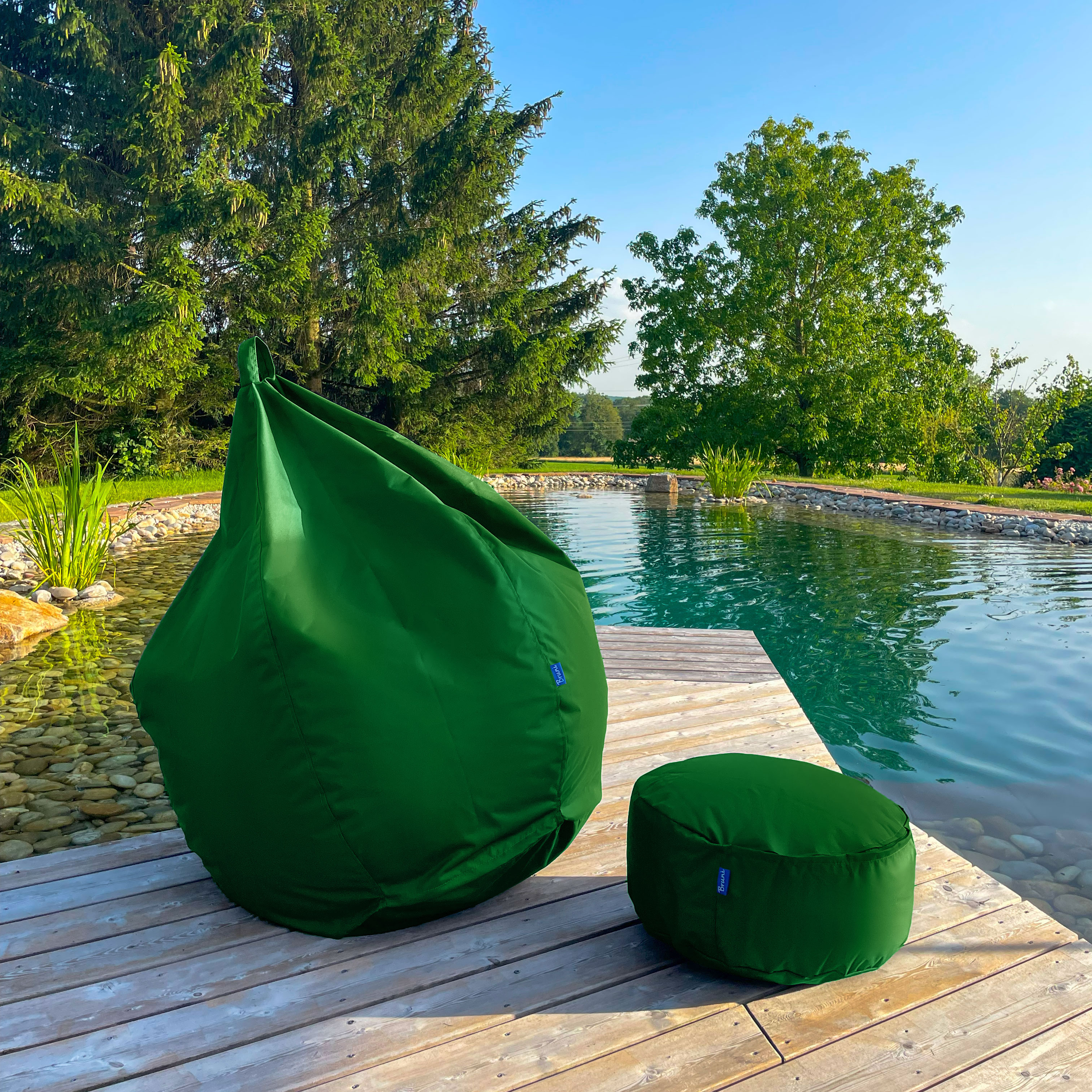 Bruni Classico Sitzsack S in Tannengrün - Indoor- und Outdoor-Bean Bag, in Deutschland gefertigt