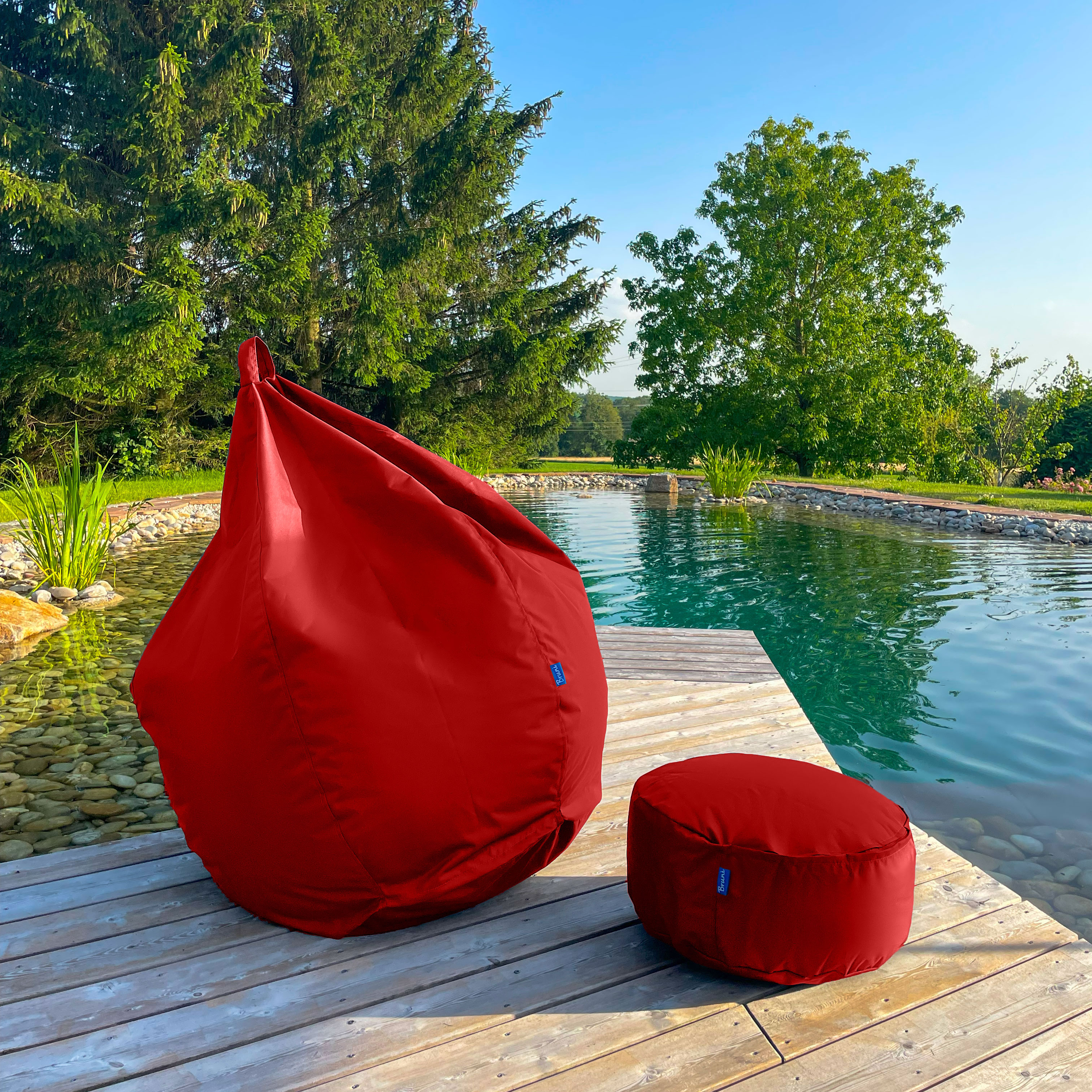 Bruni Classico Sitzsack L in Rot - Indoor- und Outdoor-Bean Bag, in Deutschland gefertigt