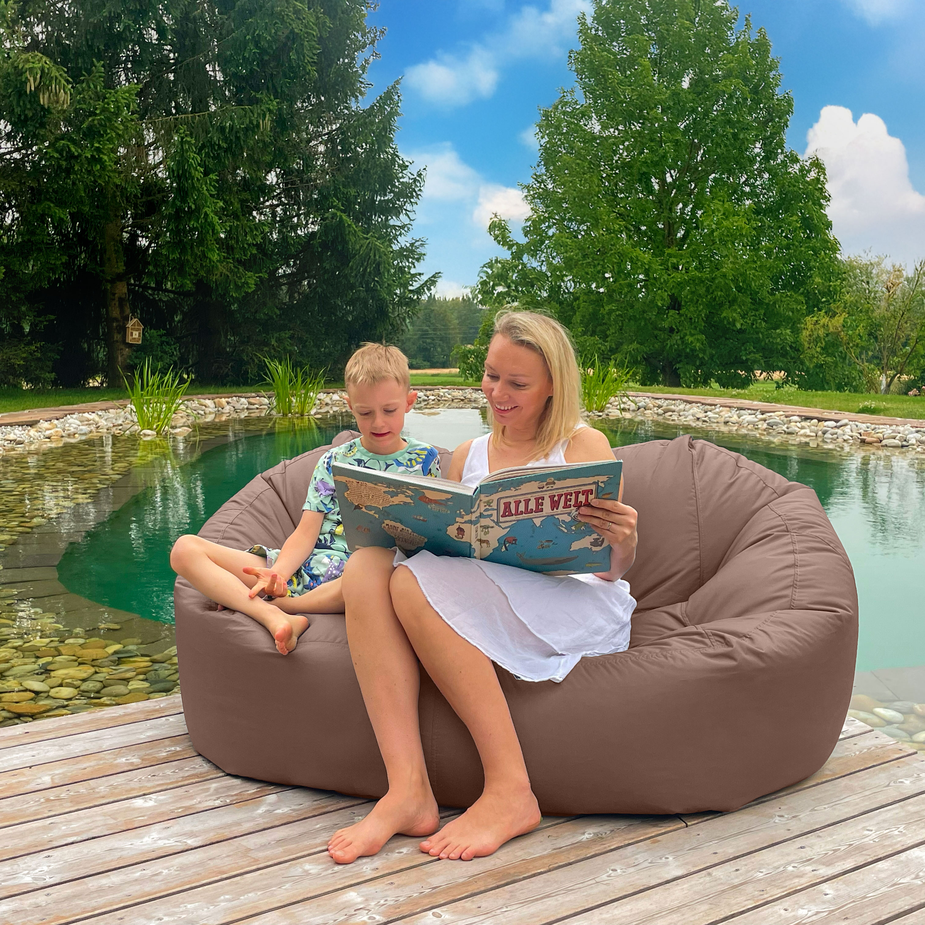 Bruni Lounge in Hellbraun - Indoor- und Outdoor-Sitzsack-Sofa