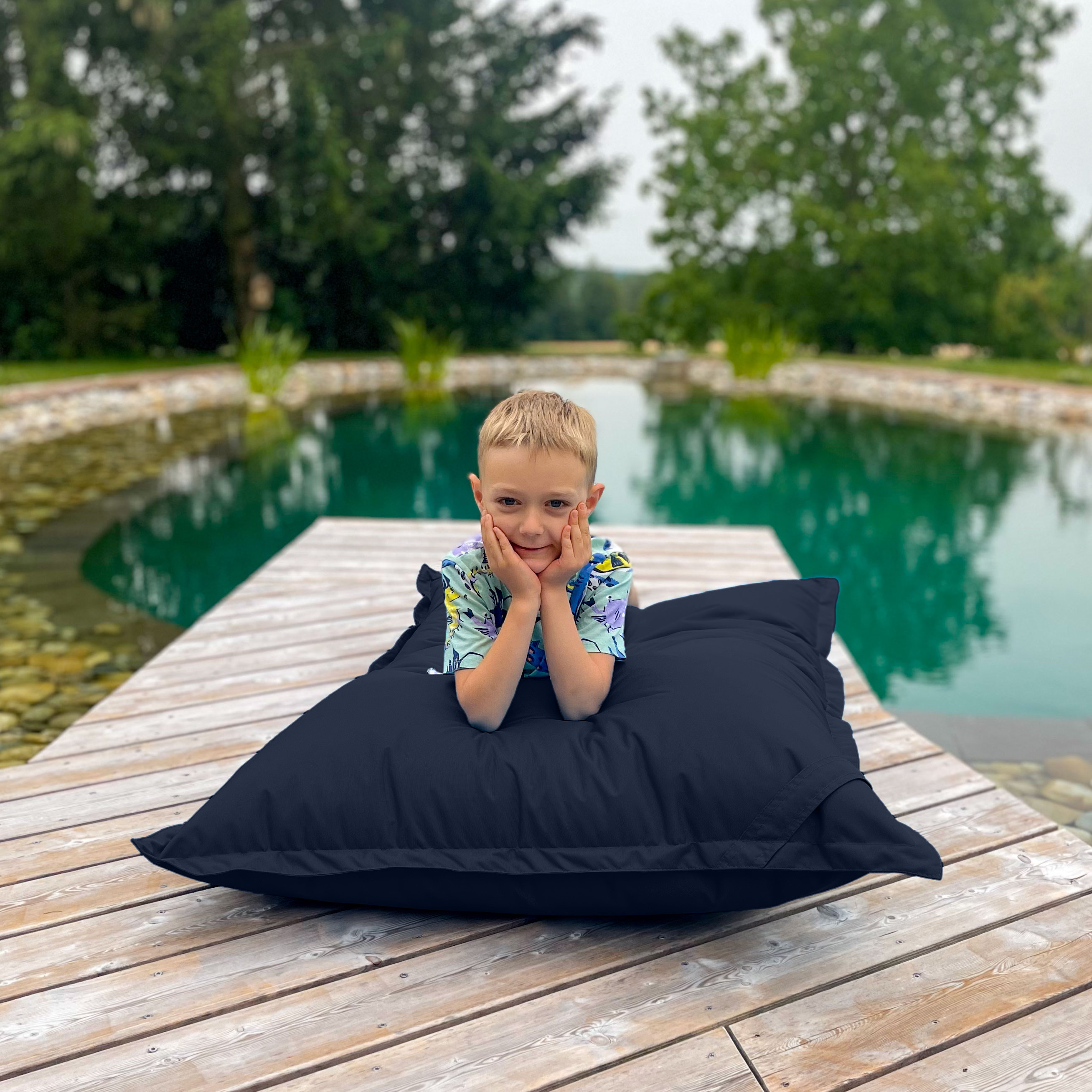 Bruni Caree Kids in Blaugrau - Outdoor- und Indoor-Kinder-Sitzsack