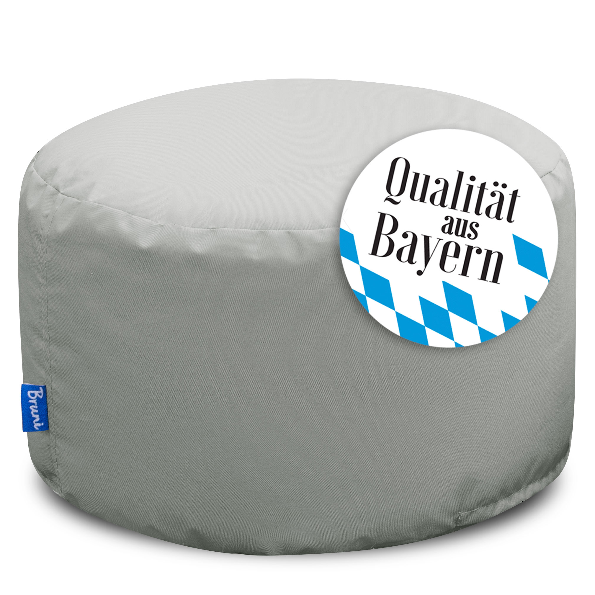 Bruni Pouf Fuß- und Sitzhocker L in Felsgrau - Indoor- und Outdoor-Sitzpouf, in Deutschland gefertigt