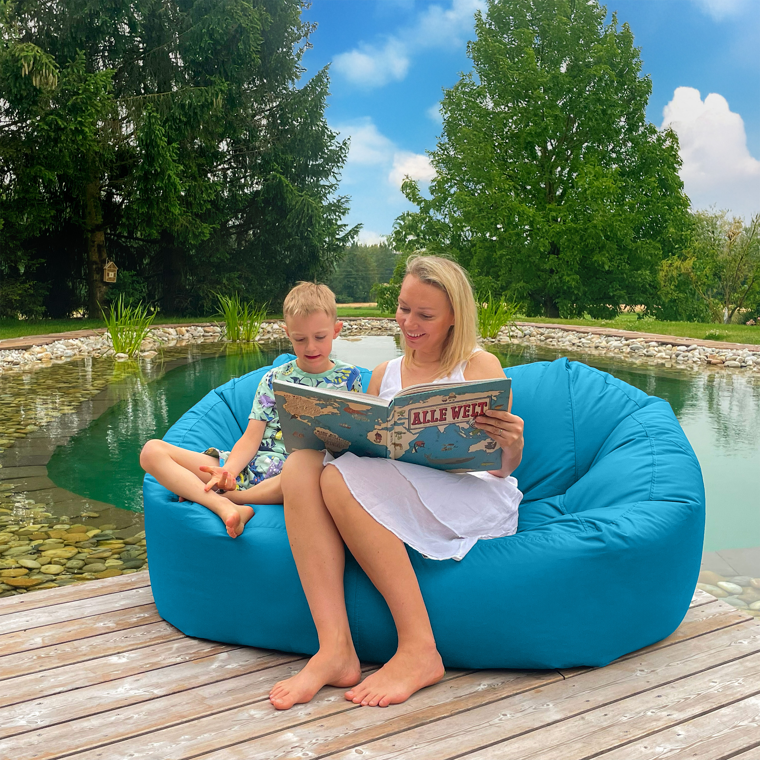 Bruni Lounge in Lichtblau - Indoor- und Outdoor-Sitzsack-Sofa