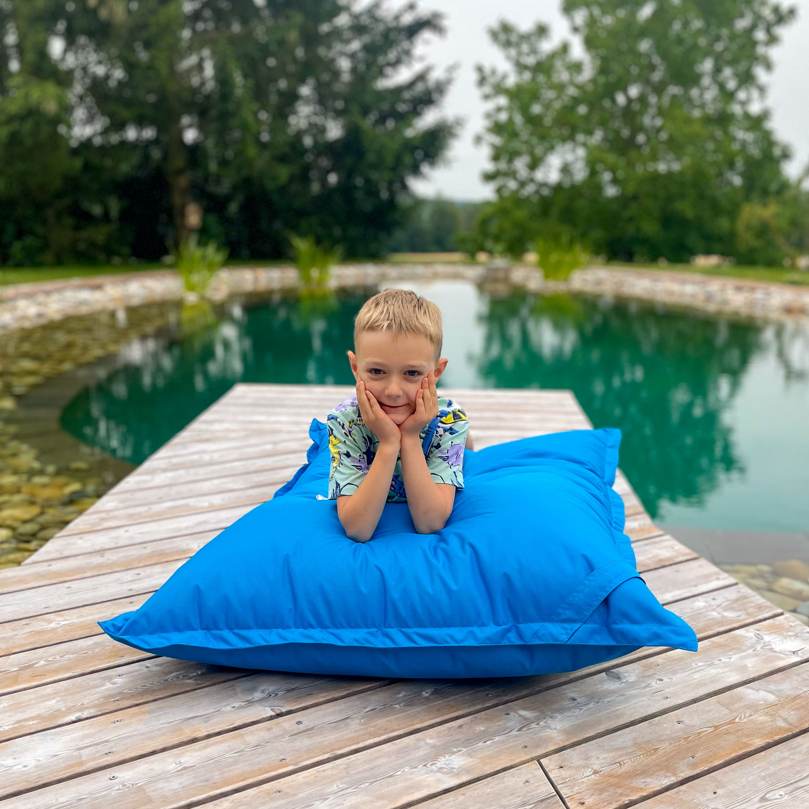 Bruni Caree Kids in Blau - Outdoor- und Indoor-Kinder-Sitzsack