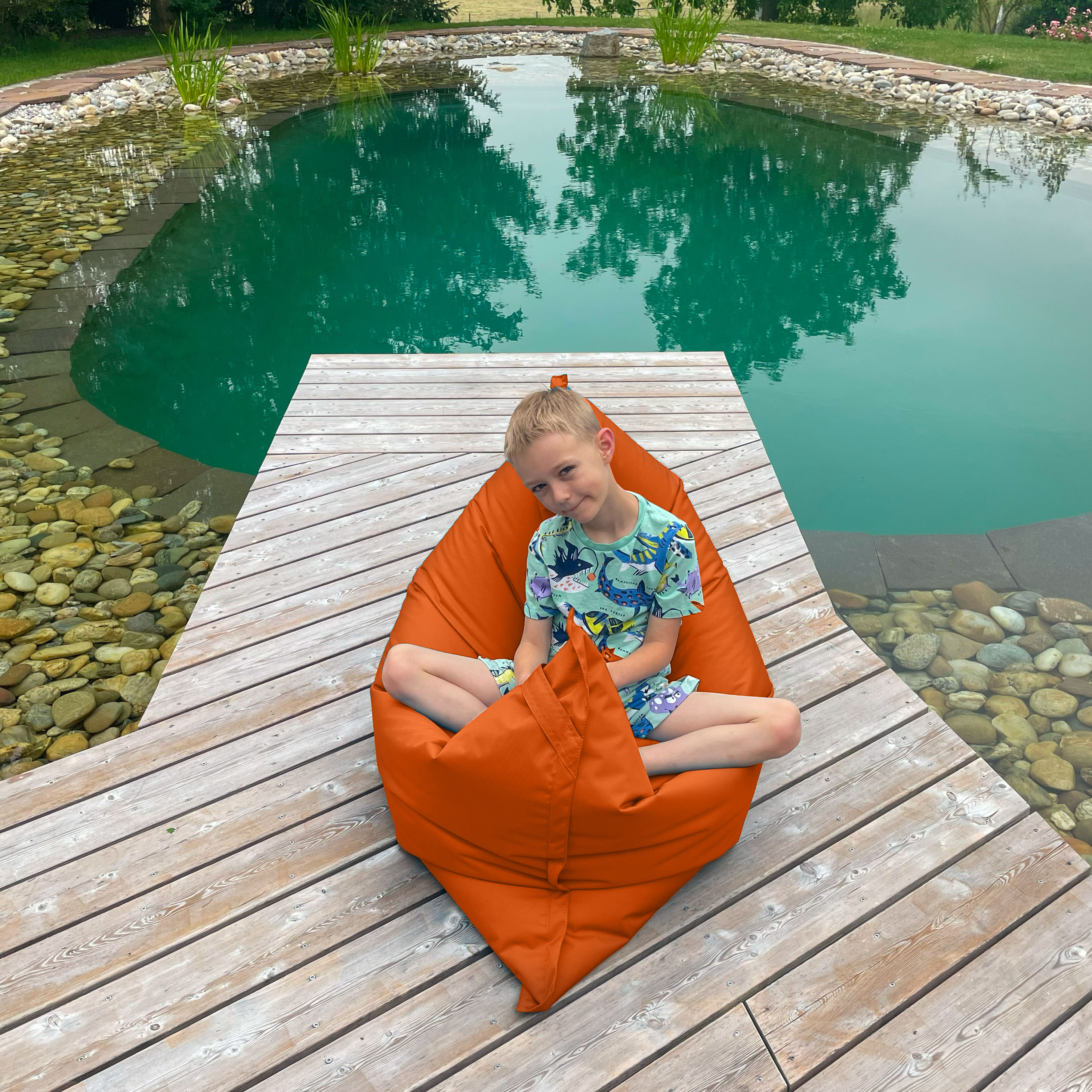 Bruni Caree Kids in Orange - Outdoor- und Indoor-Kinder-Sitzsack