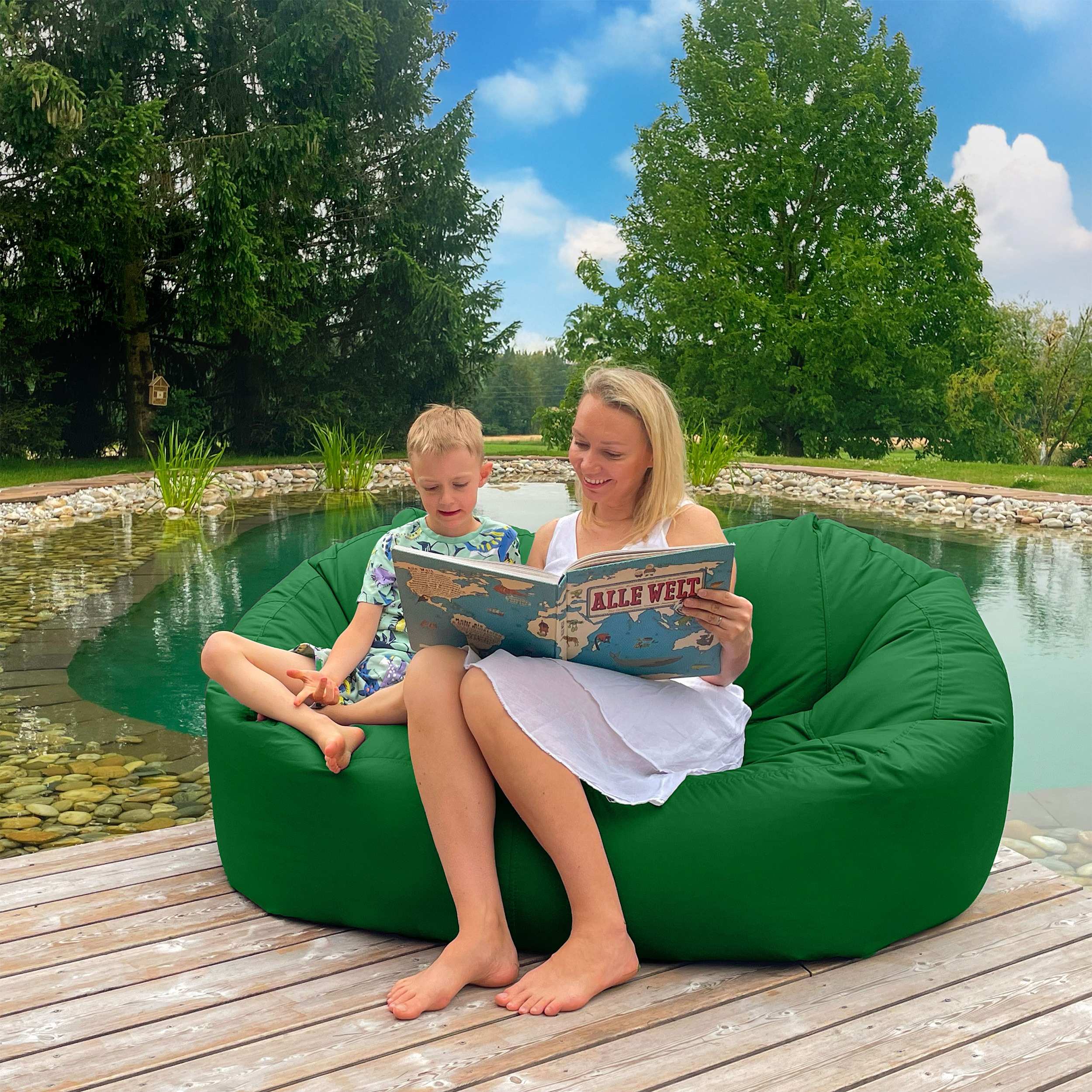 Bruni Lounge in Tannengrün - Indoor- und Outdoor-Sitzsack-Sofa