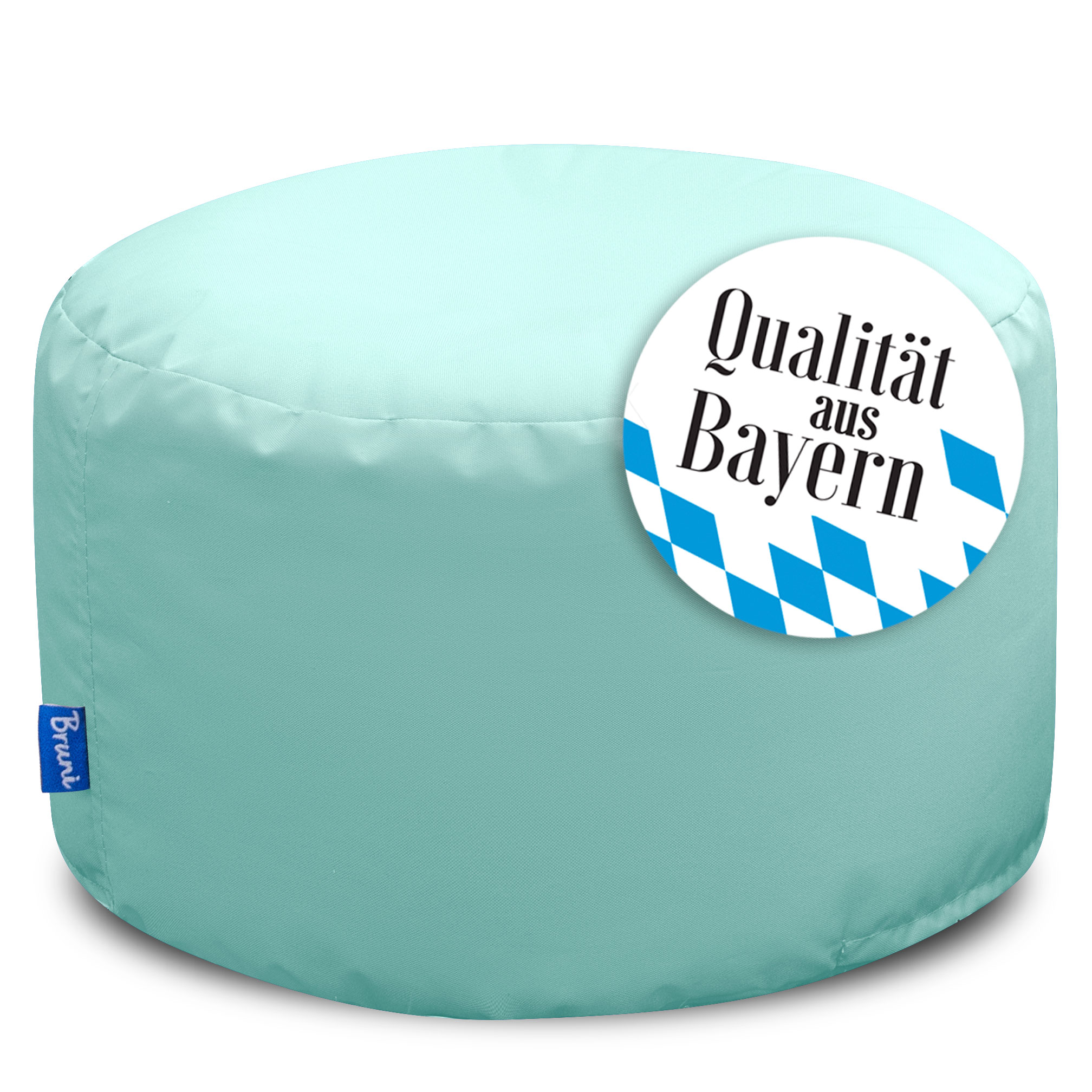 Bruni Pouf Fuß- und Sitzhocker L in Minzgrün - Indoor- und Outdoor-Sitzpouf, in Deutschland gefertigt