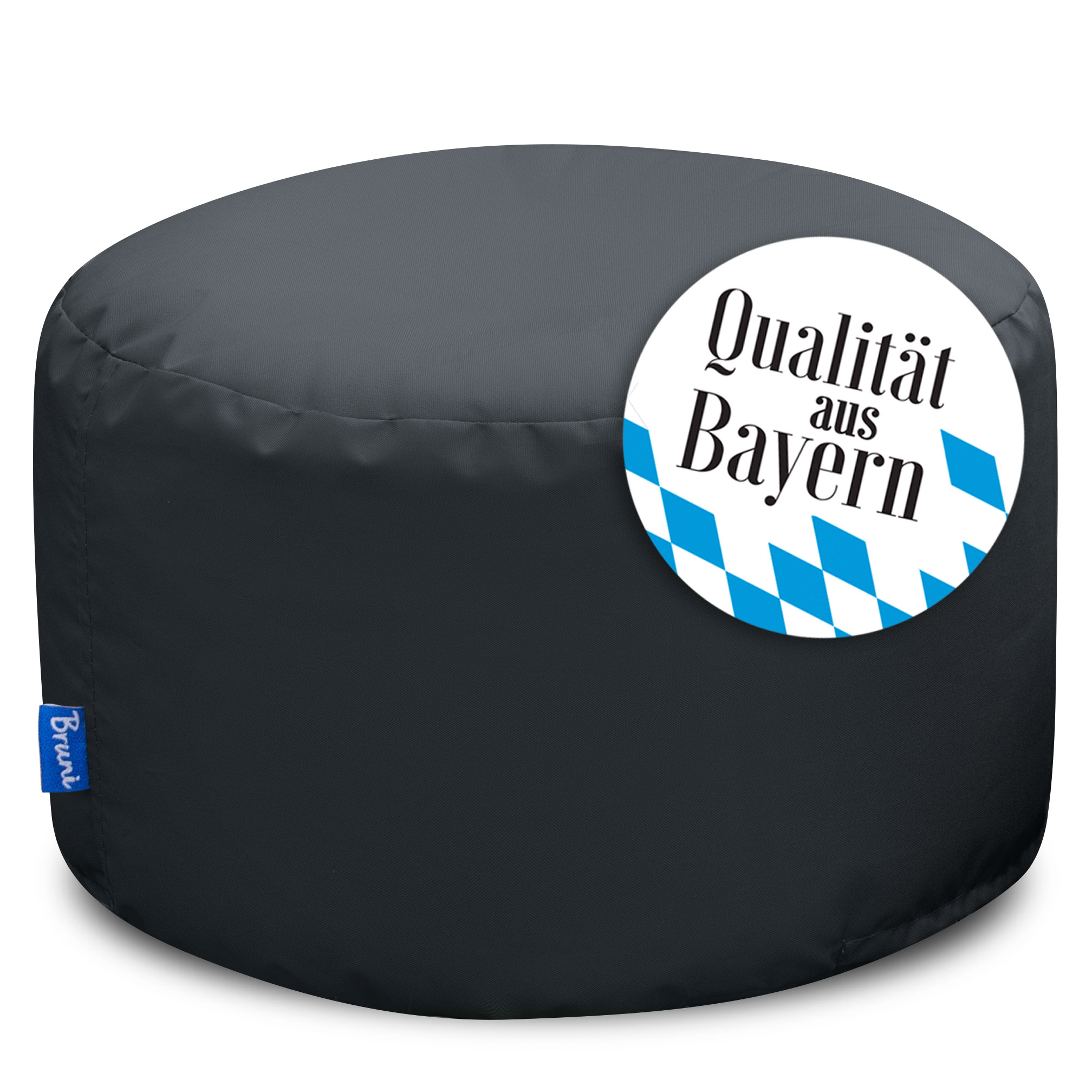 Bruni Pouf Fuß- und Sitzhocker L in Grau - Indoor- und Outdoor-Sitzpouf, in Deutschland gefertigt