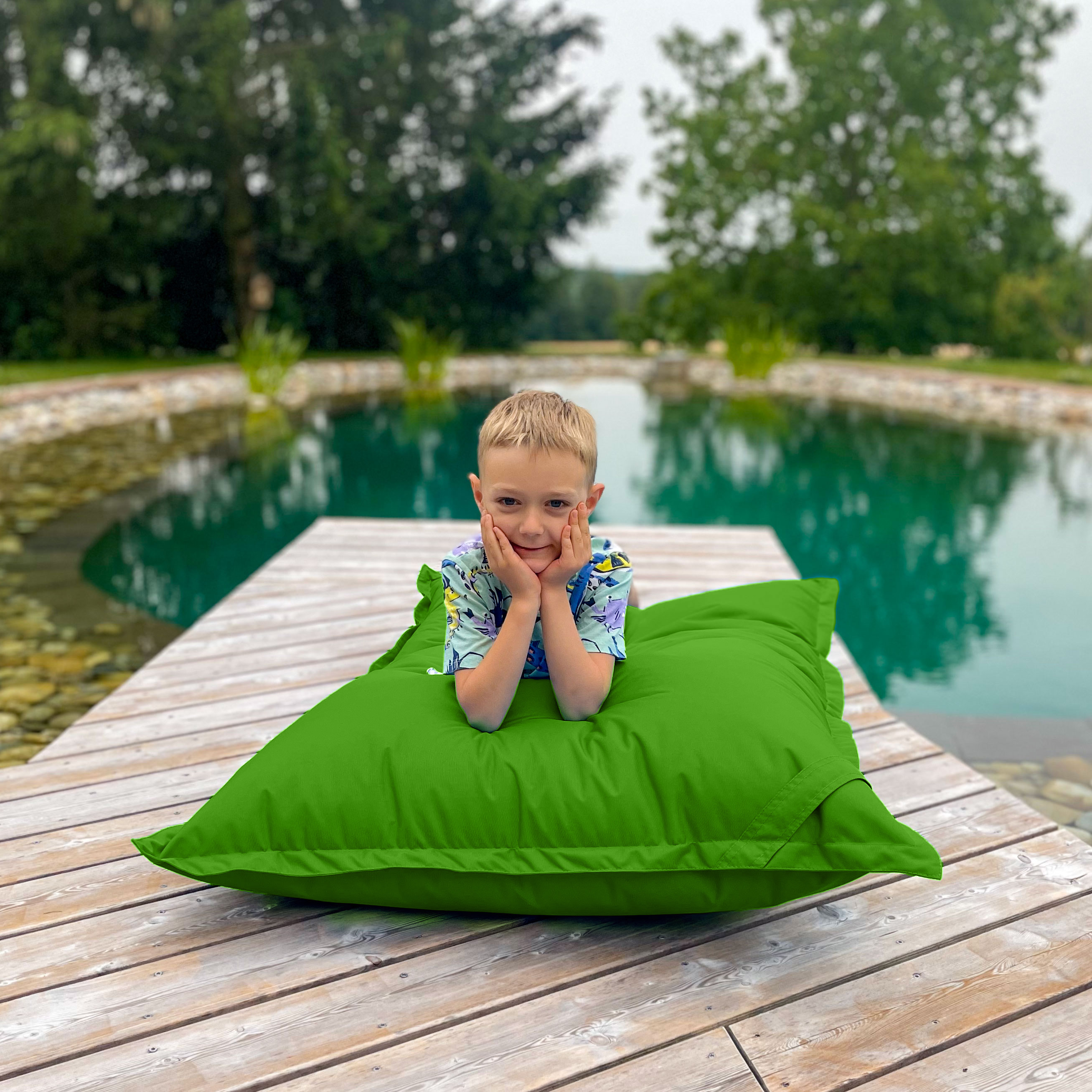 Bruni Caree Kids in Grün - Outdoor- und Indoor-Kinder-Sitzsack