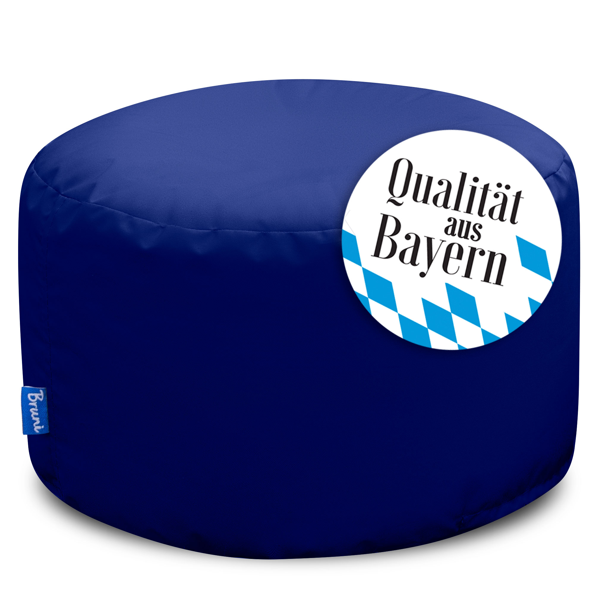 Bruni Pouf Fuß- und Sitzhocker L in Königsblau - Indoor- und Outdoor-Sitzpouf, in Deutschland gefertigt