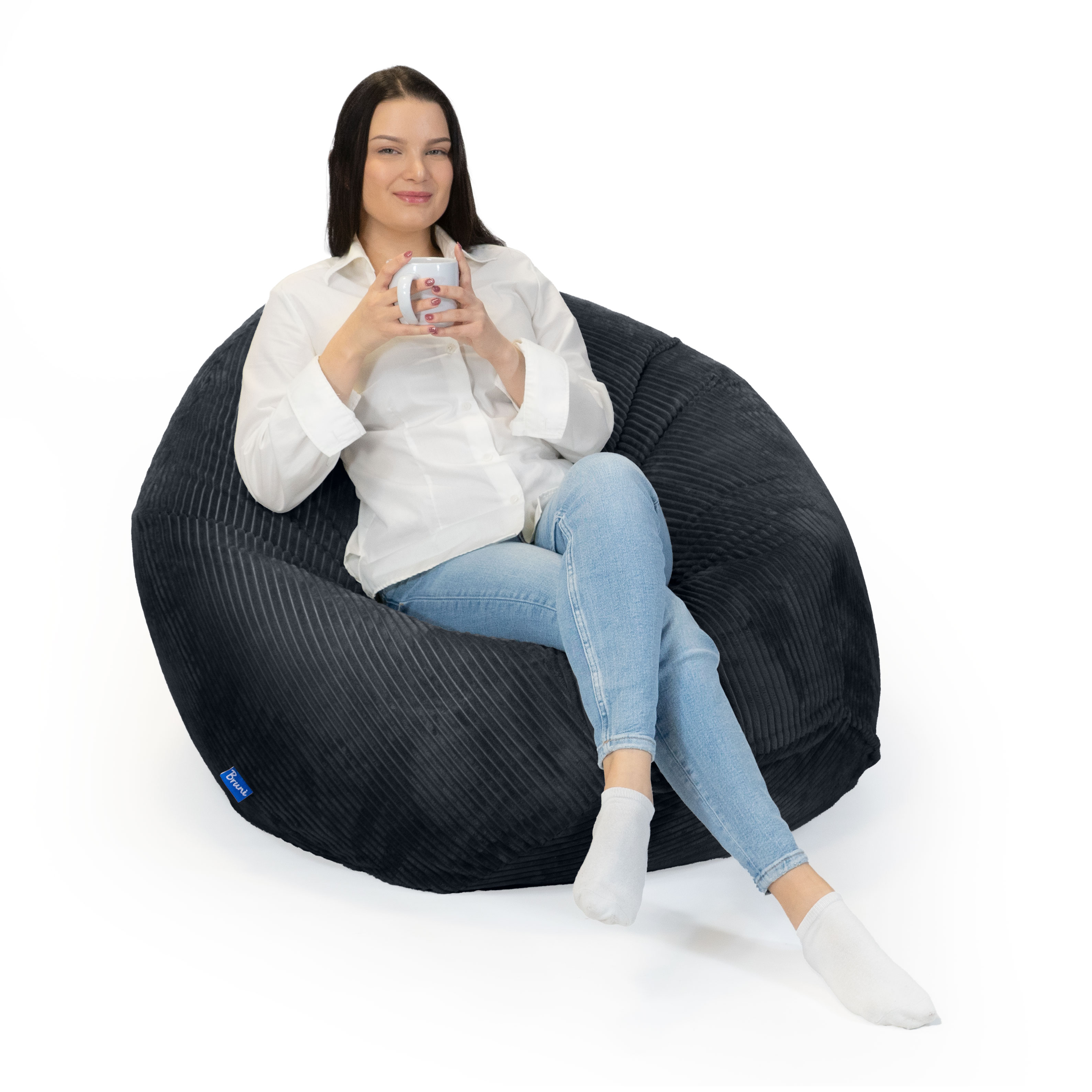 Bruni Classico Cord L in Schwarz - Indoor-Sitzsack