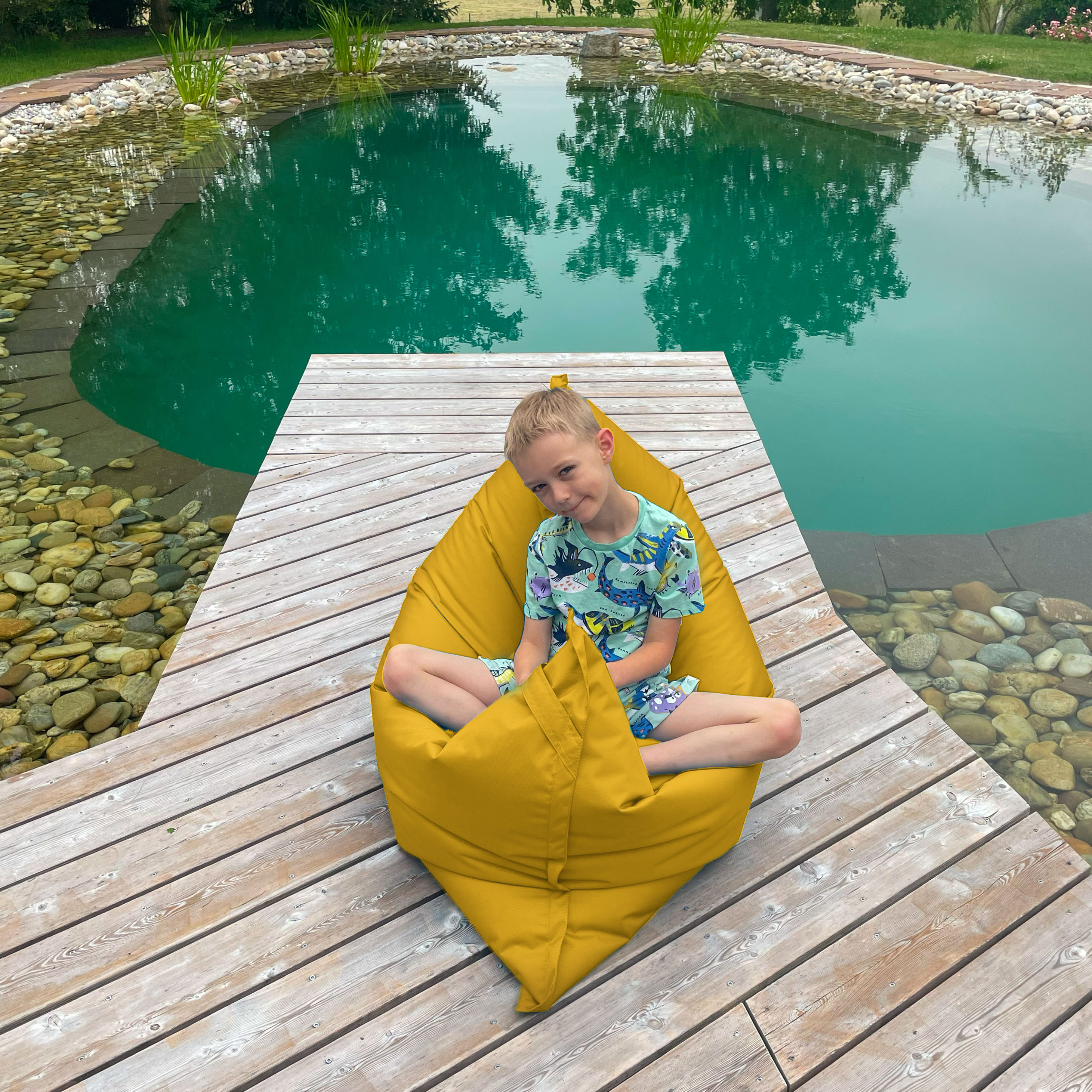Bruni Caree Kids in Gelb - Outdoor- und Indoor-Kinder-Sitzsack