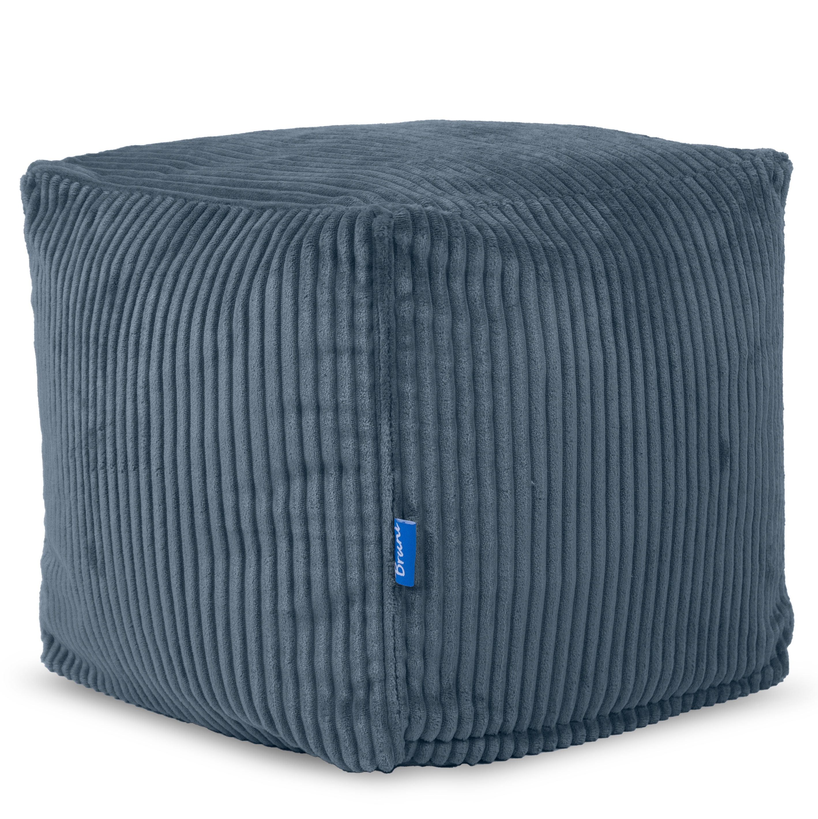 Bruni Cubo Cord in Dunkelblau - Indoor-Sitzwürfel