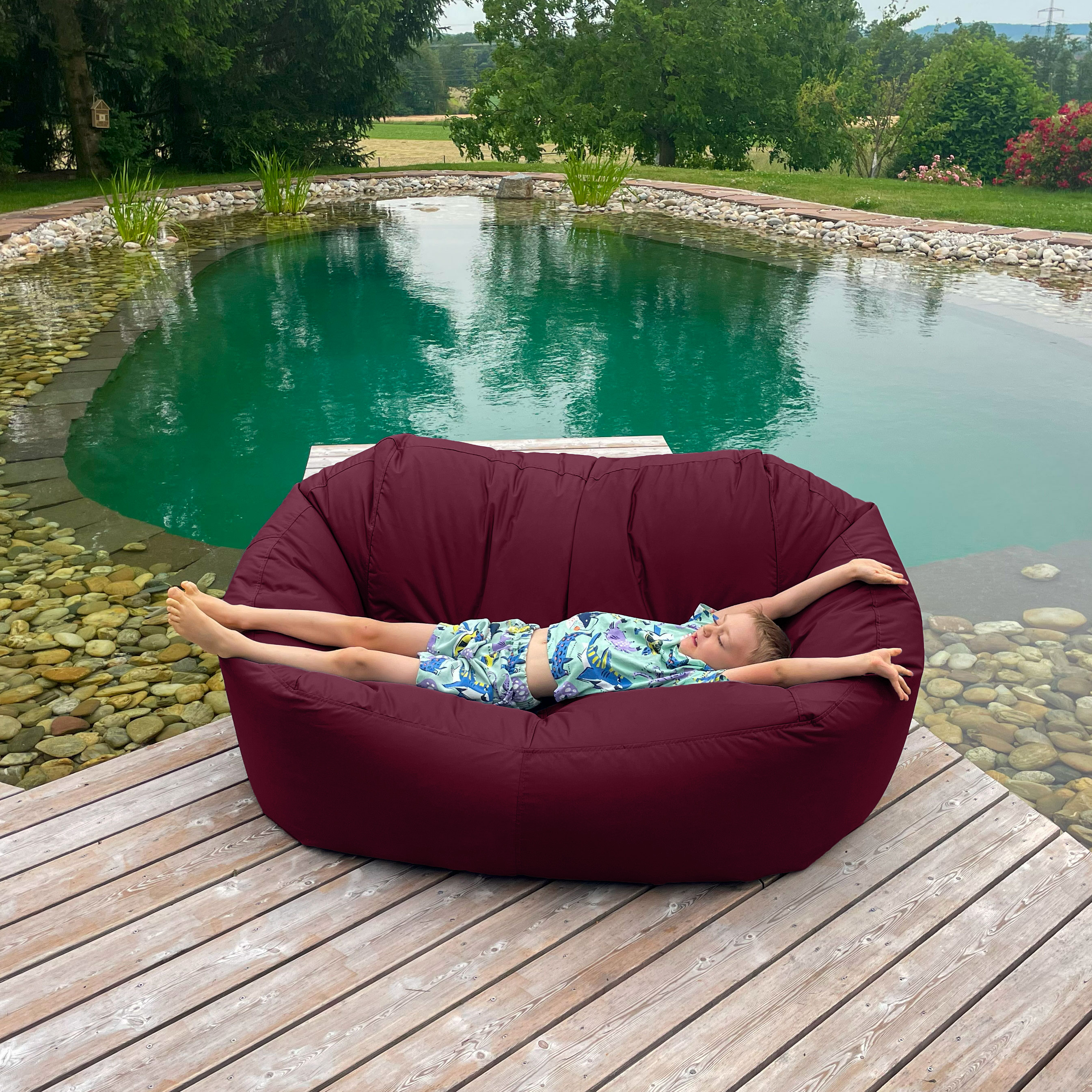 Bruni Lounge in Bordeaux - Indoor- und Outdoor-Sitzsack-Sofa