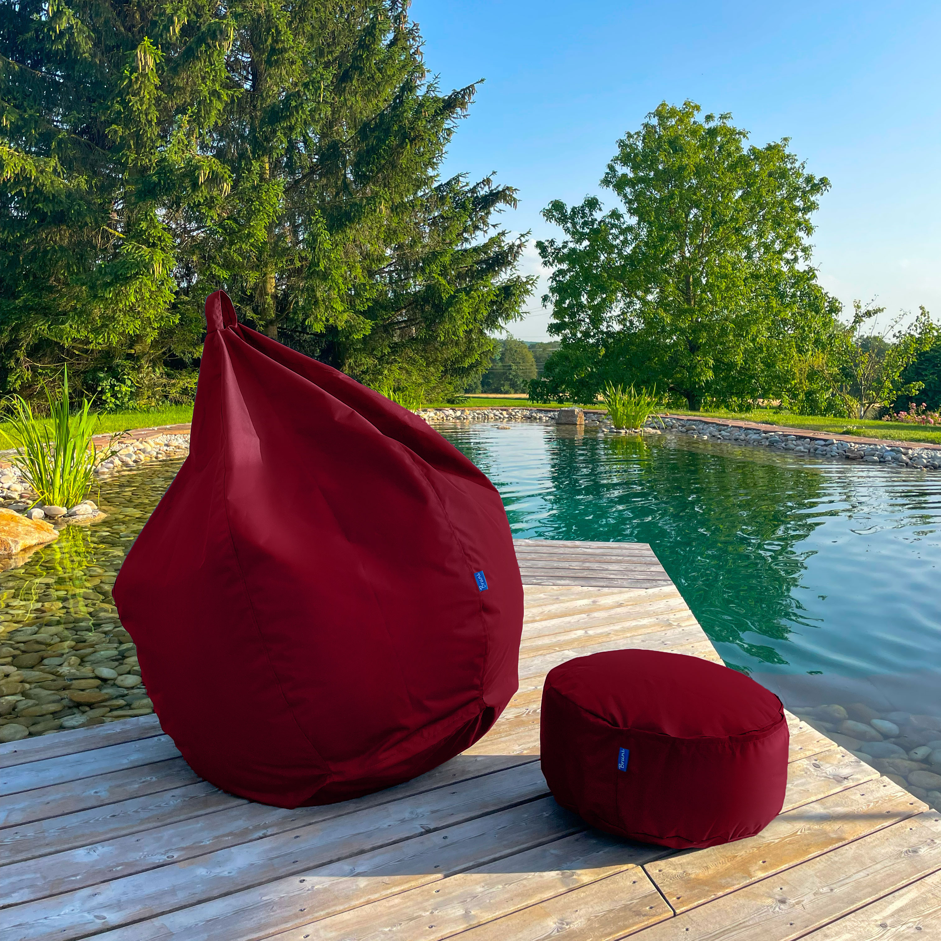 Bruni Classico Sitzsack S in Bordeaux - Indoor- und Outdoor-Bean Bag, in Deutschland gefertigt