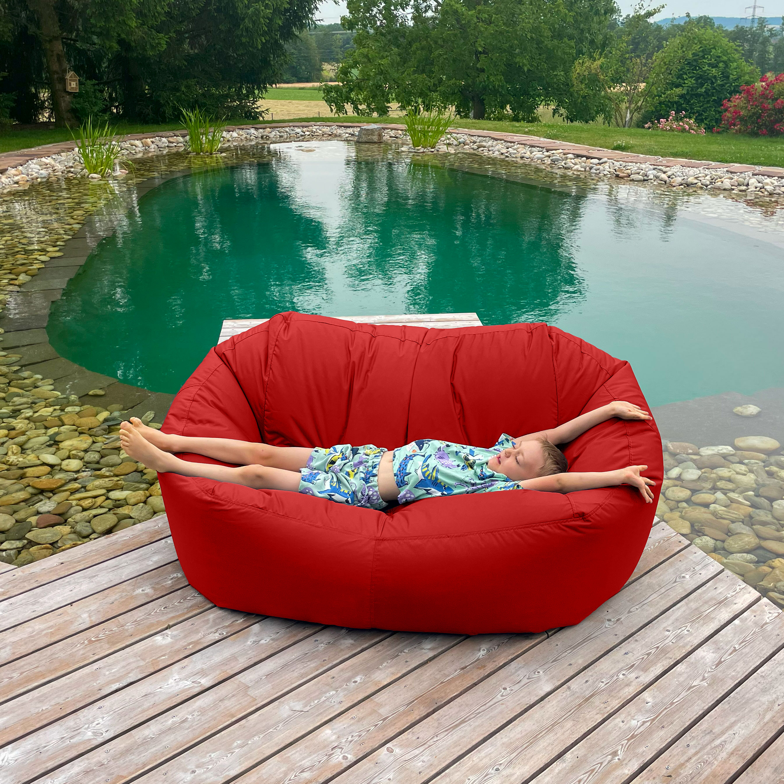 Bruni Lounge in Rot - Indoor- und Outdoor-Sitzsack-Sofa